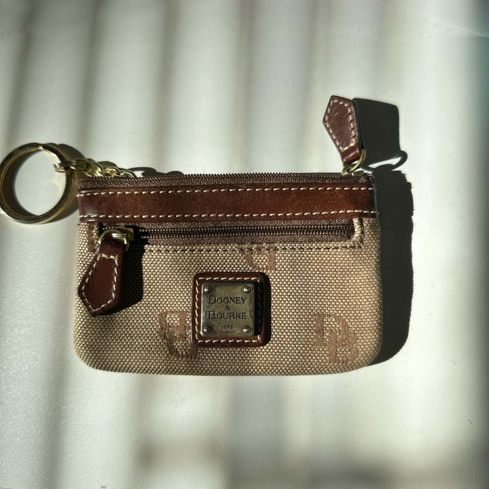 Dooney & Bourke Brown and Tan Key & Card Holder